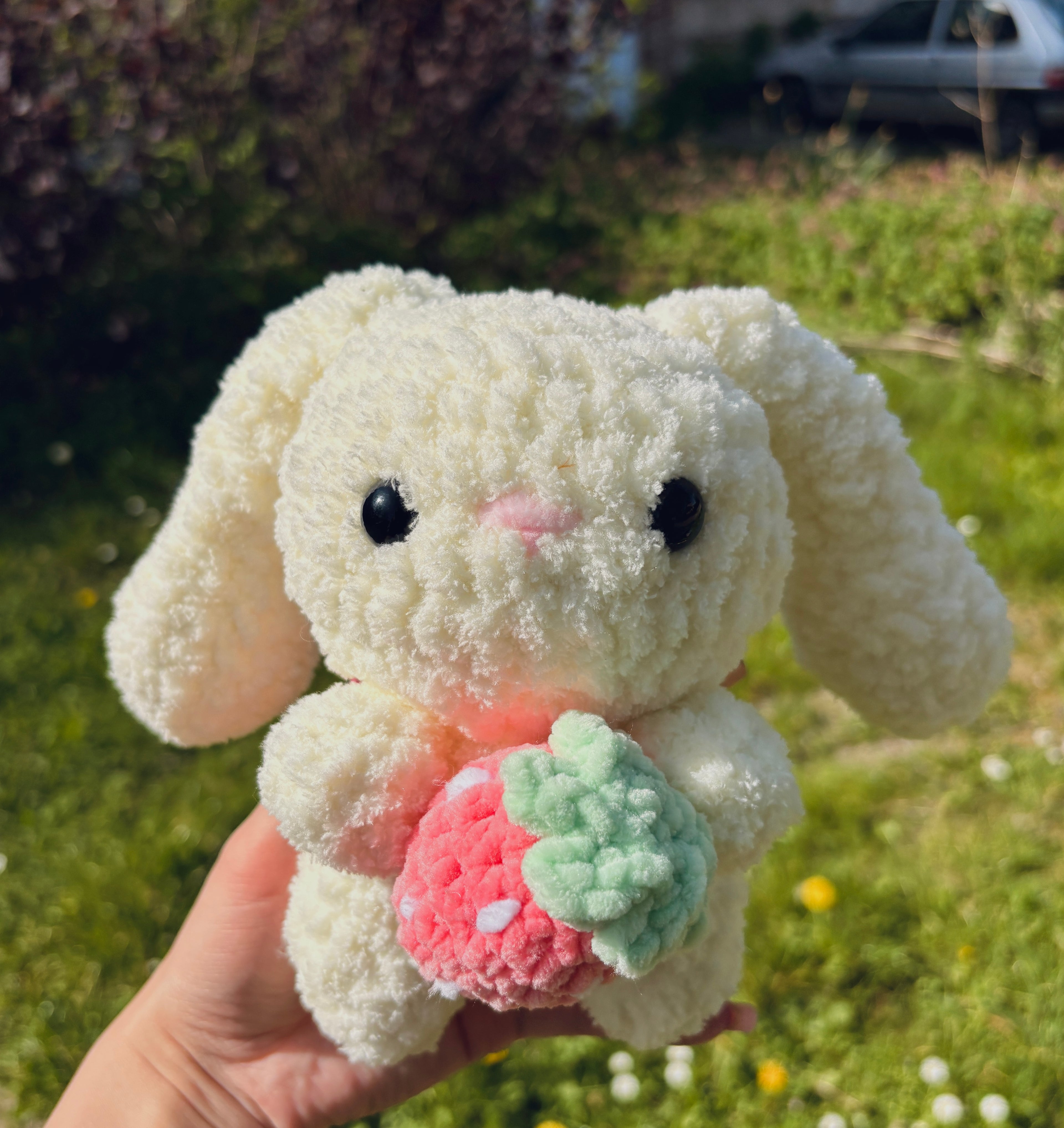Lapin avec sa fraise